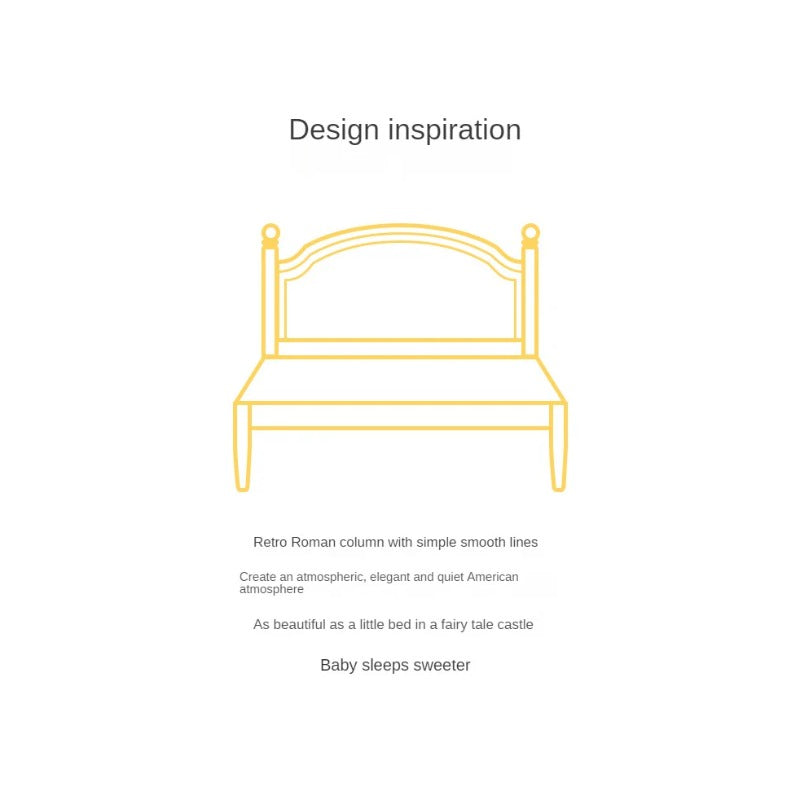 Rubber Wood  Children's Bed American Cream Style.