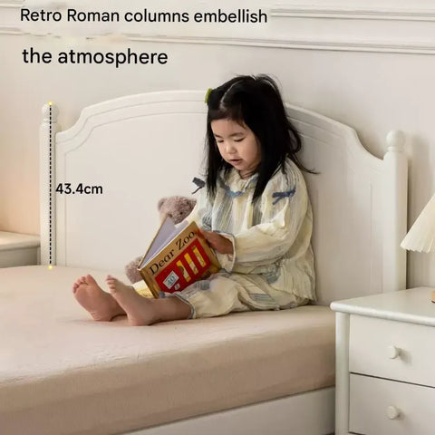 Rubber Wood  Children's Bed American Cream Style.