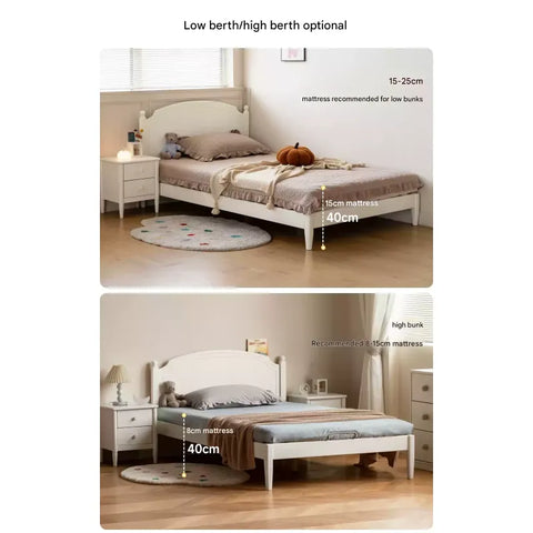 Rubber Wood  Children's Bed American Cream Style.