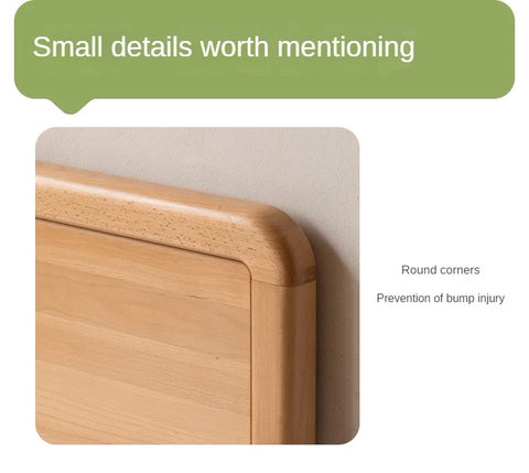 Beech solid wood children's bed with guardrail spliced bed<