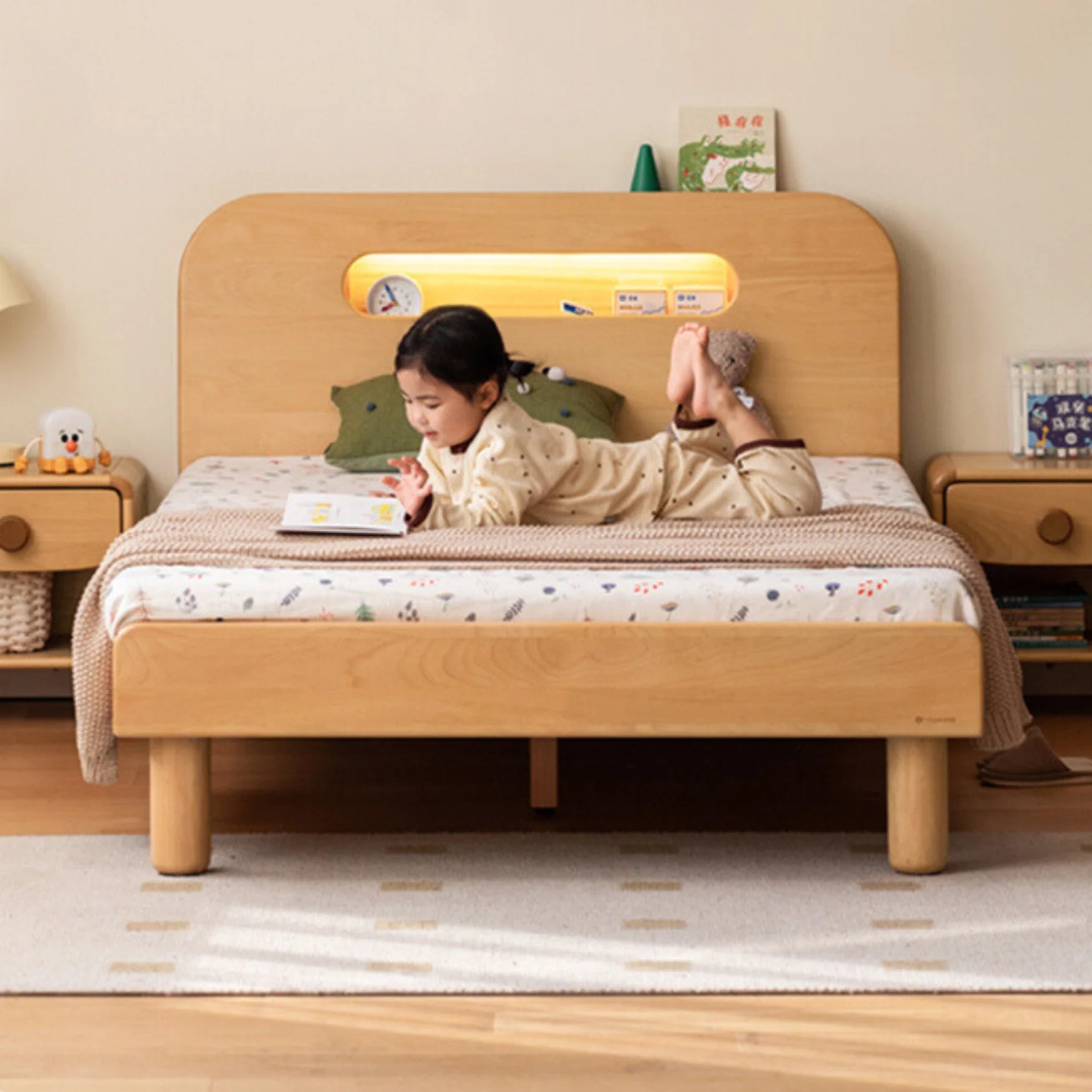 Beech Solid Wood Children's Storage Bed