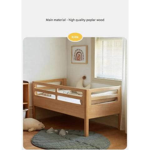 Solid wood children's splicing bed