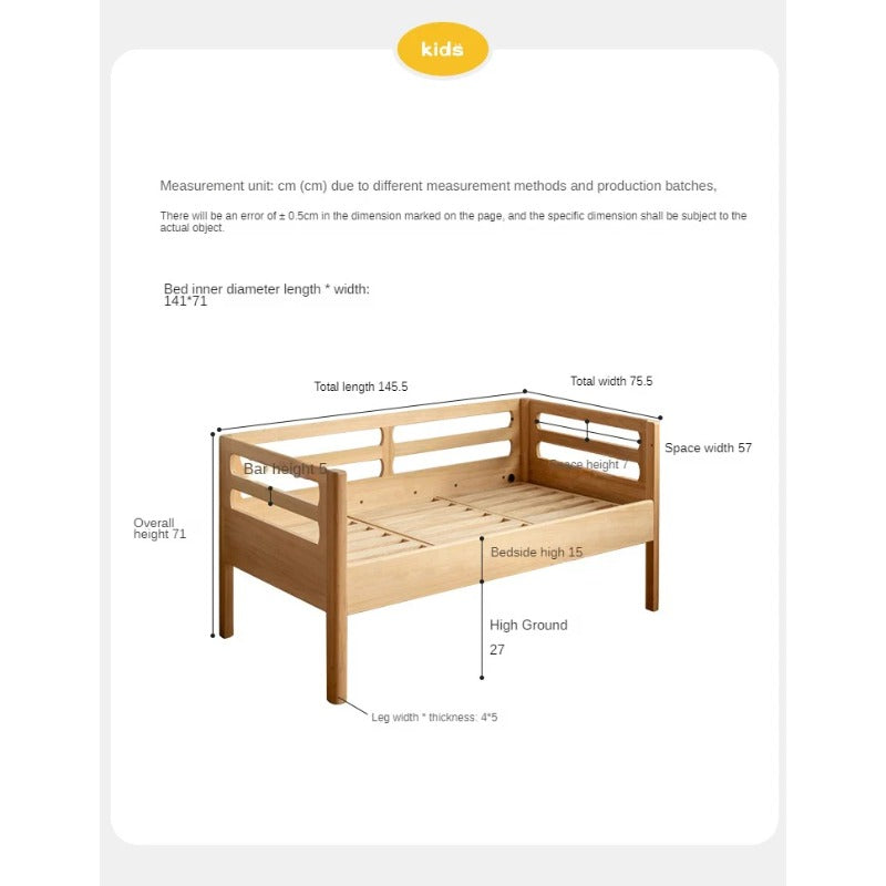 Solid wood children's splicing bed