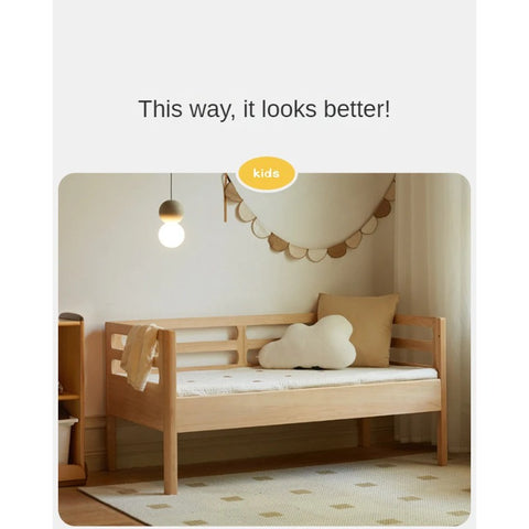 Solid wood children's splicing bed