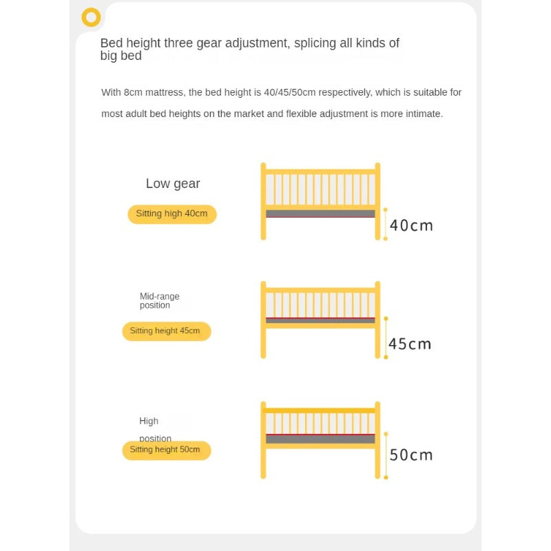 Solid wood children's splicing bed