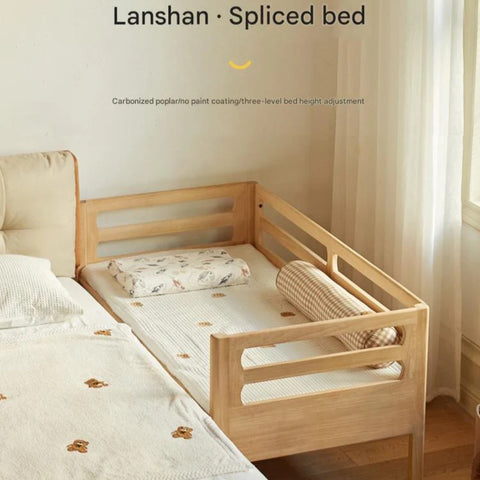Solid wood children's splicing bed