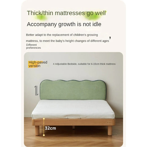 Beech Solid Wood Children's Modern Soft Bed