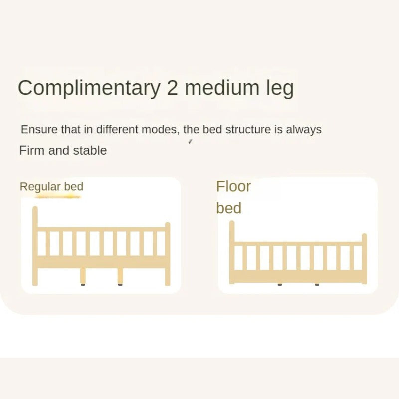 Beech Solid Wood Children's Modern Soft Bed