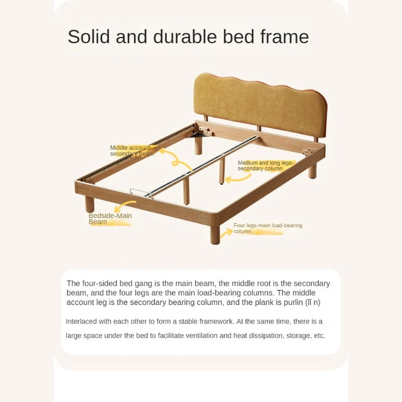 Beech Solid Wood Children's Modern Soft Bed