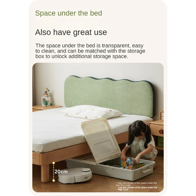 Beech Solid Wood Children's Modern Soft Bed