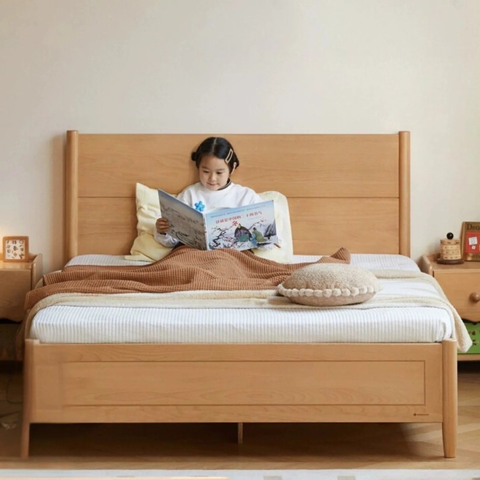 Beech Solid Wood Children's Box Bed