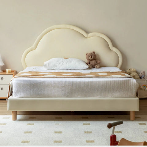 Сream style Organic Leather kid's Cloud Bed<