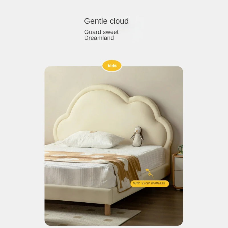 Сream style Organic Leather kid's Cloud Bed<
