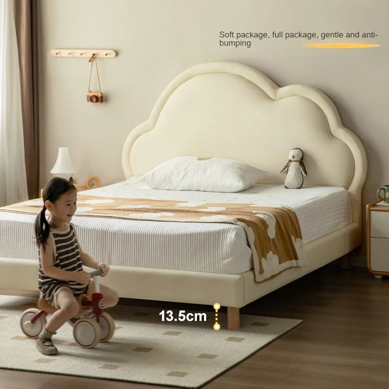 Сream style Organic Leather kid's Cloud Bed<