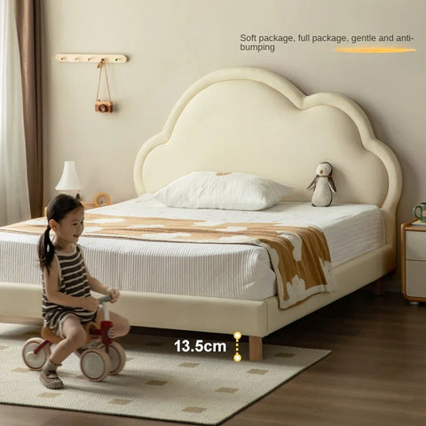 Сream style Organic Leather kid's Cloud Bed<