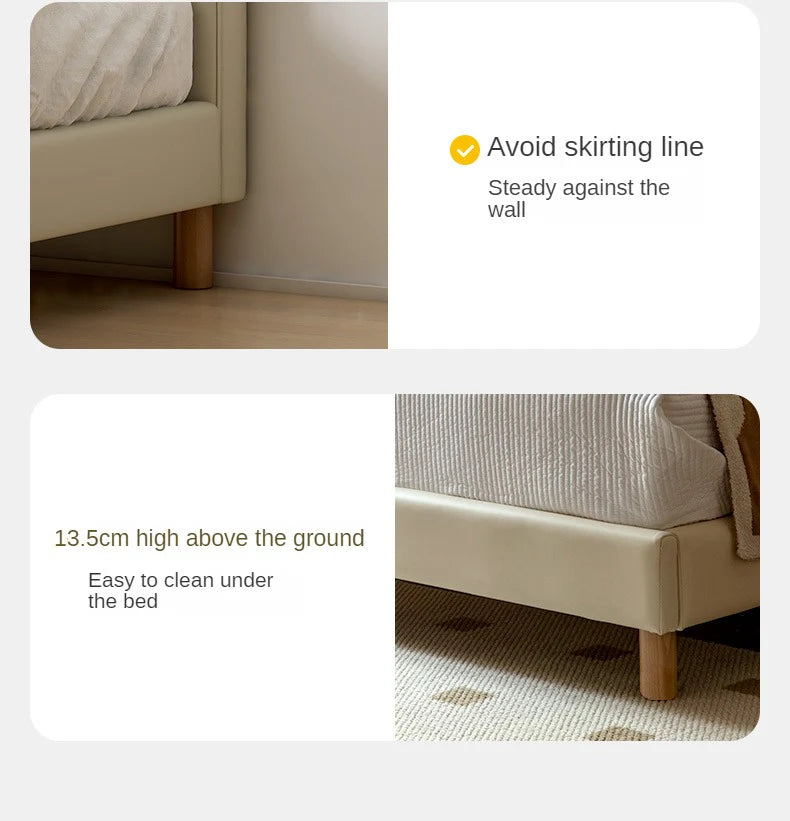 Сream style Organic Leather kid's Cloud Bed<