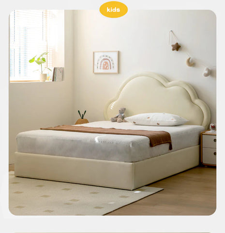 Сream style Organic Leather kid's Cloud Bed<