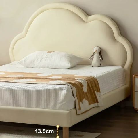 Сream style Organic Leather kid's Cloud Bed<