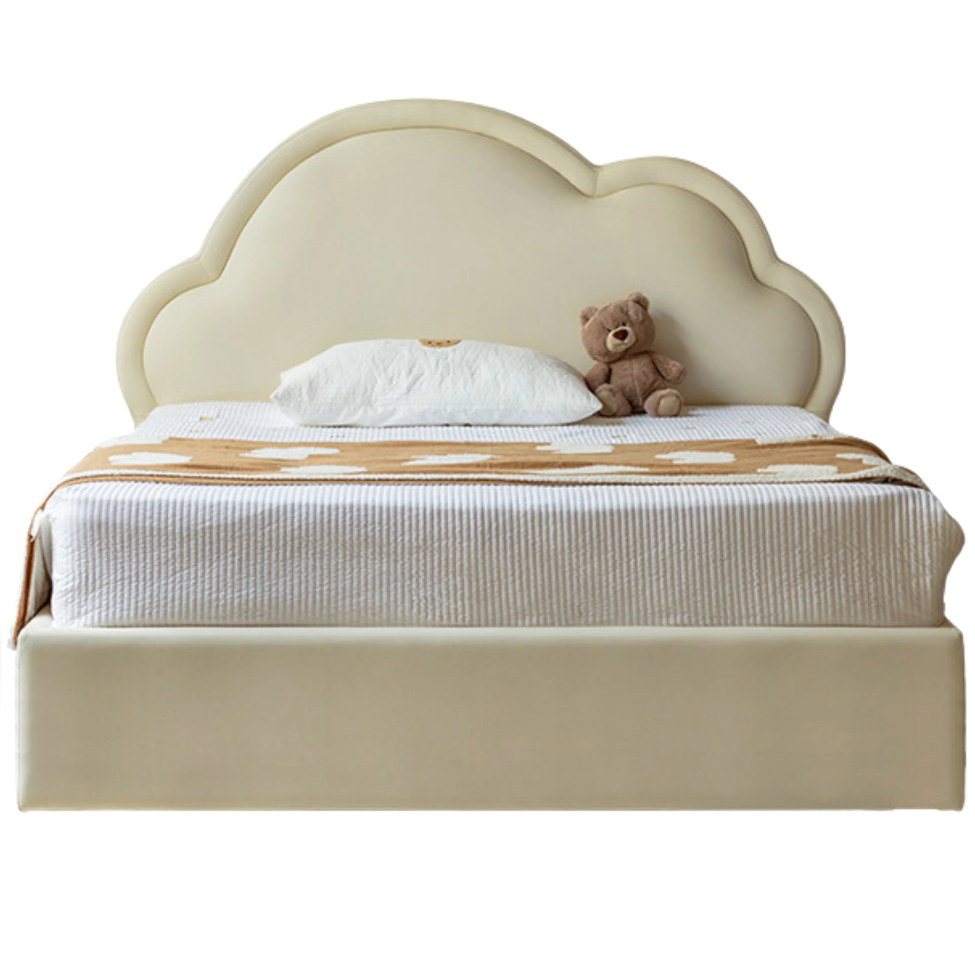 Сream style Organic Leather kid's Cloud Bed<