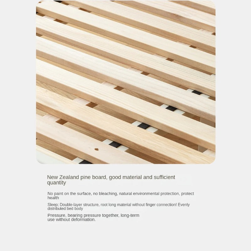 Rubber wood, Poplar Solid Wood Children's Bed Cream Soft Bag Headboard<