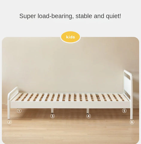 Rubber wood, Poplar Solid Wood Children's Bed Cream Soft Bag Headboard<