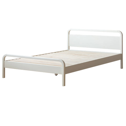 Rubber wood, Poplar Solid Wood Children's Bed Cream Soft Bag Headboard<