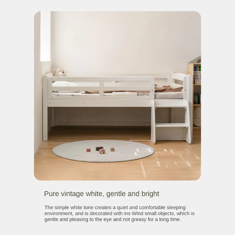 Oak solid wood single with guardrail bed