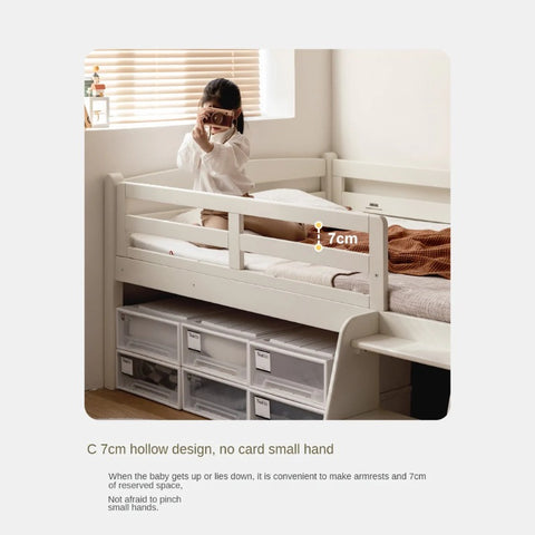 Oak solid wood single with guardrail bed