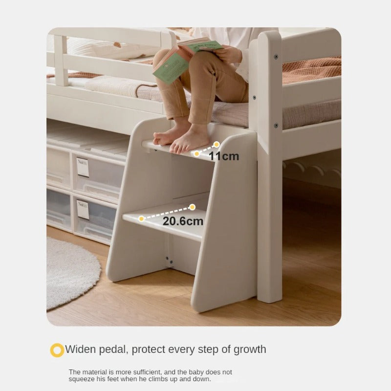 Oak solid wood single with guardrail bed