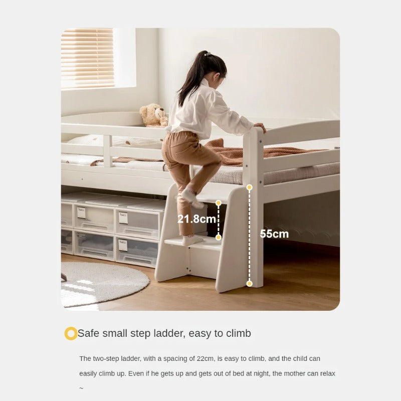 Oak solid wood single with guardrail bed