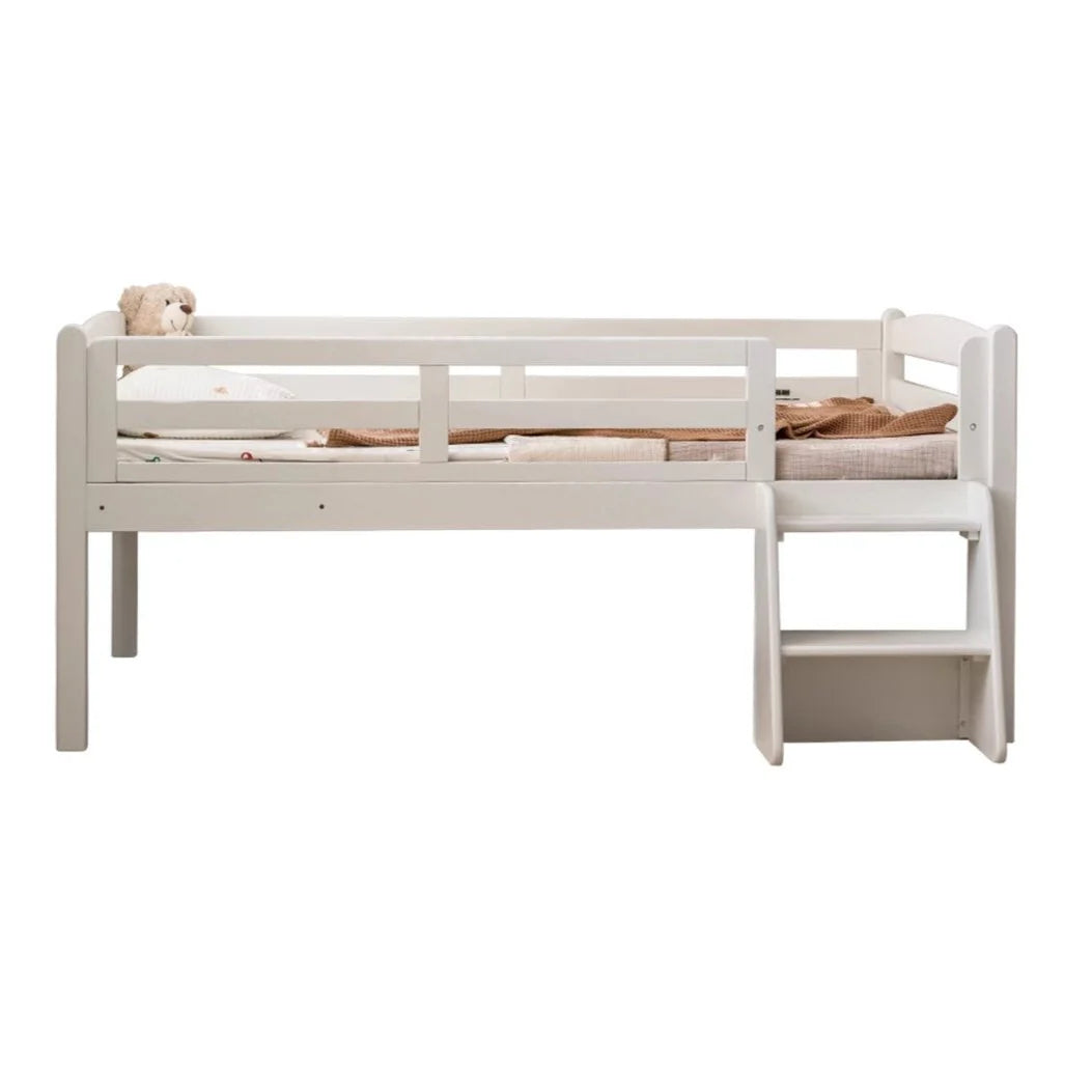 Oak solid wood single with guardrail bed