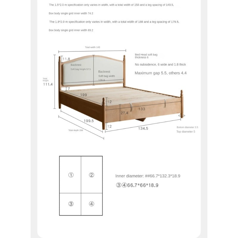 Beech, Oak Solid wood Princess bed<