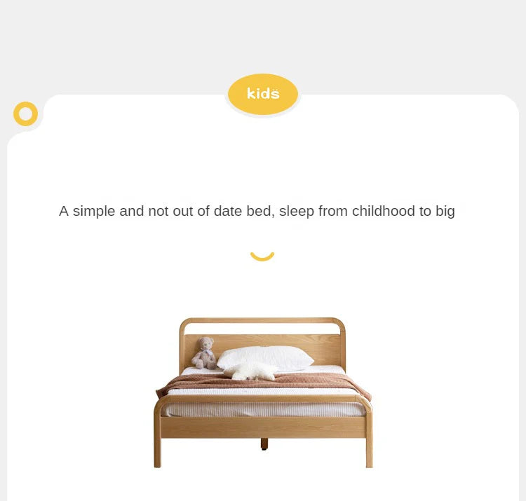 Oak Solid Wood Children's Single Bed