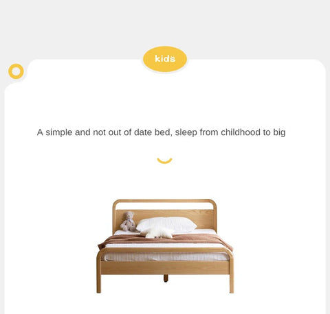 Oak Solid Wood Children's Single Bed