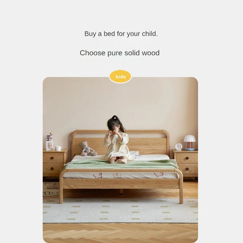 Oak Solid Wood Children's Single Bed