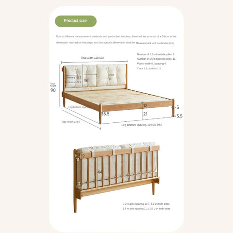 Beech Solid Wood Children's bed with organic leather<
