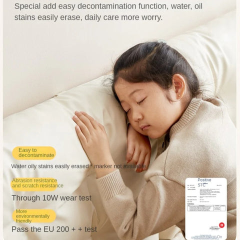 Beech Solid Wood Children's bed with organic leather<