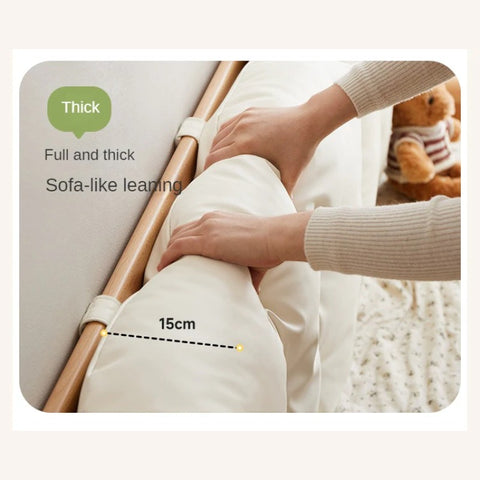 Beech Solid Wood Children's bed with organic leather<