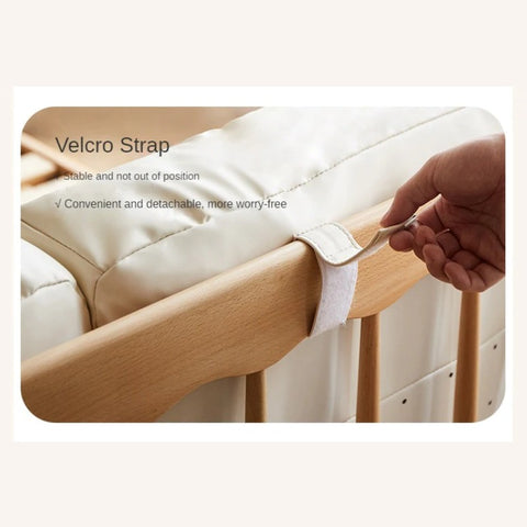 Beech Solid Wood Children's bed with organic leather<