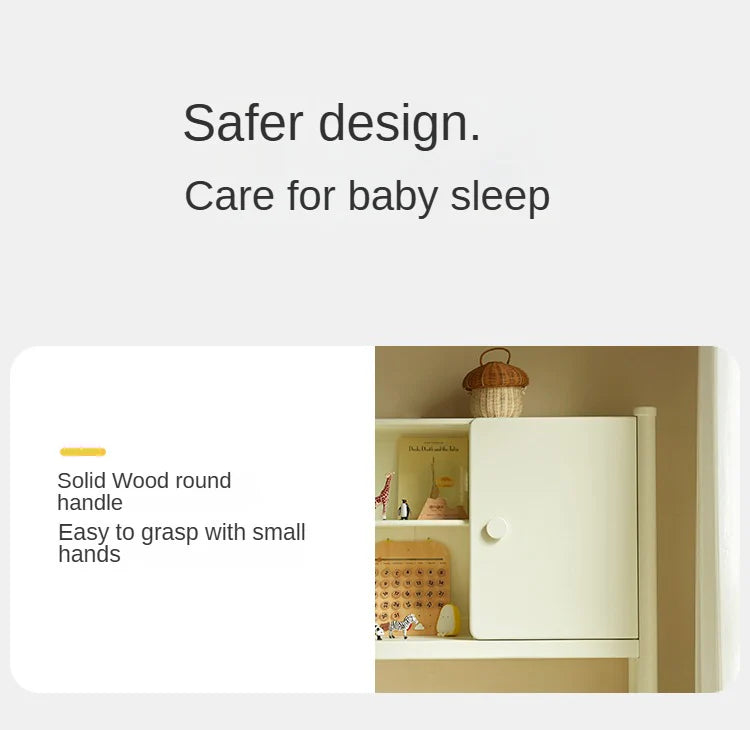 Poplar Solid Wood Children's Storage White Single Bed.