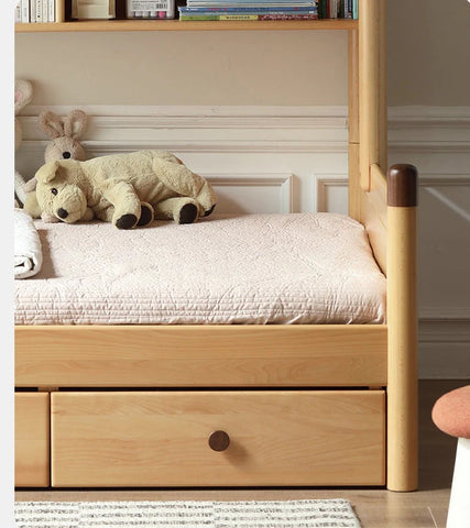 Oak solid wood Multi-function bed with storage