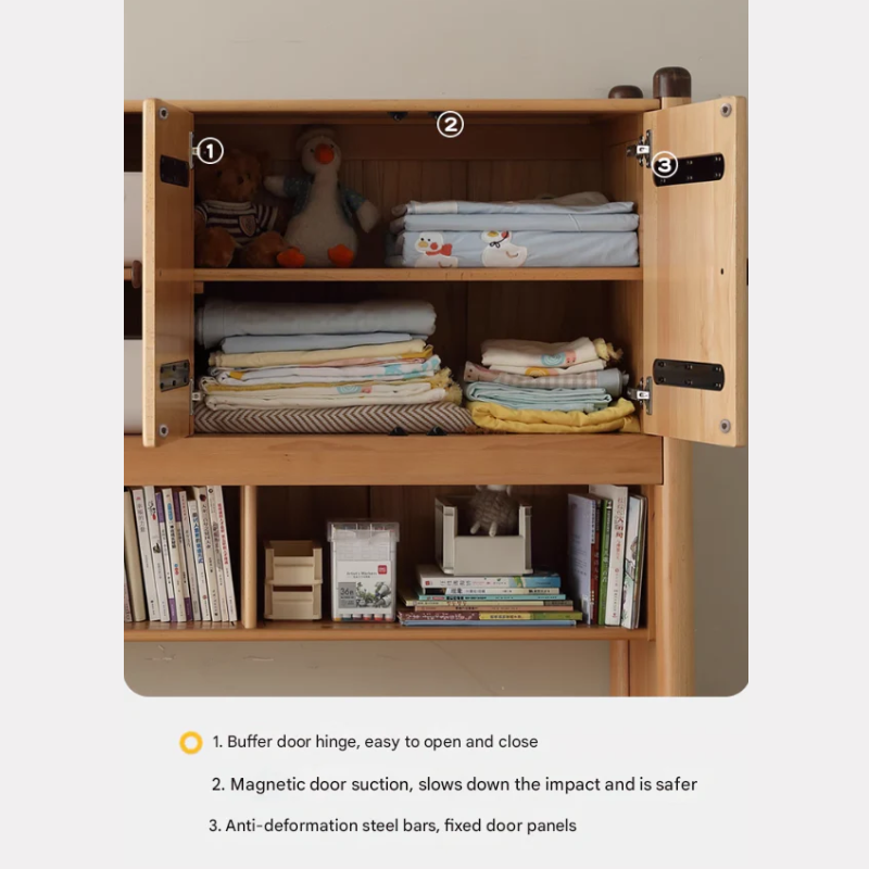 Oak solid wood Multi-function bed with storage