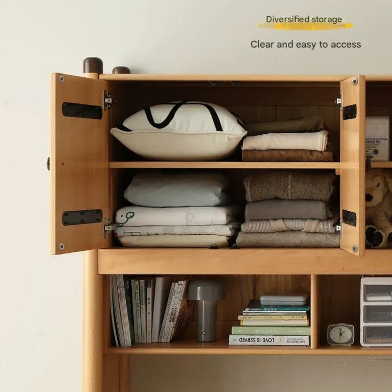 Oak solid wood Multi-function bed with storage