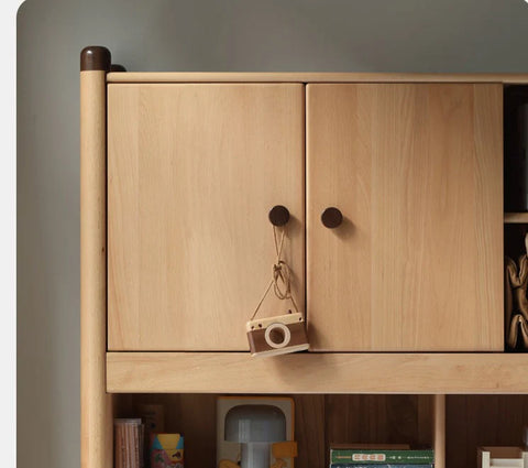 Oak solid wood Multi-function bed with storage