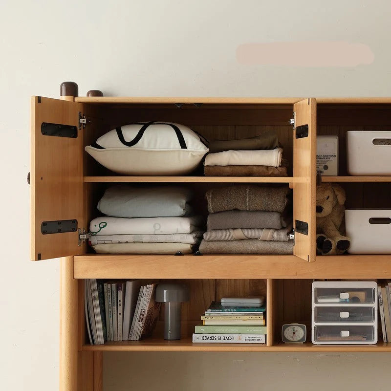 Oak solid wood Multi-function bed with storage