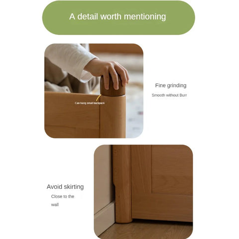 Beech Solid Wood Children's Cabinet Integrated Bed