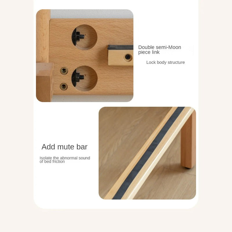 Beech Solid Wood Children's Cabinet Integrated Bed