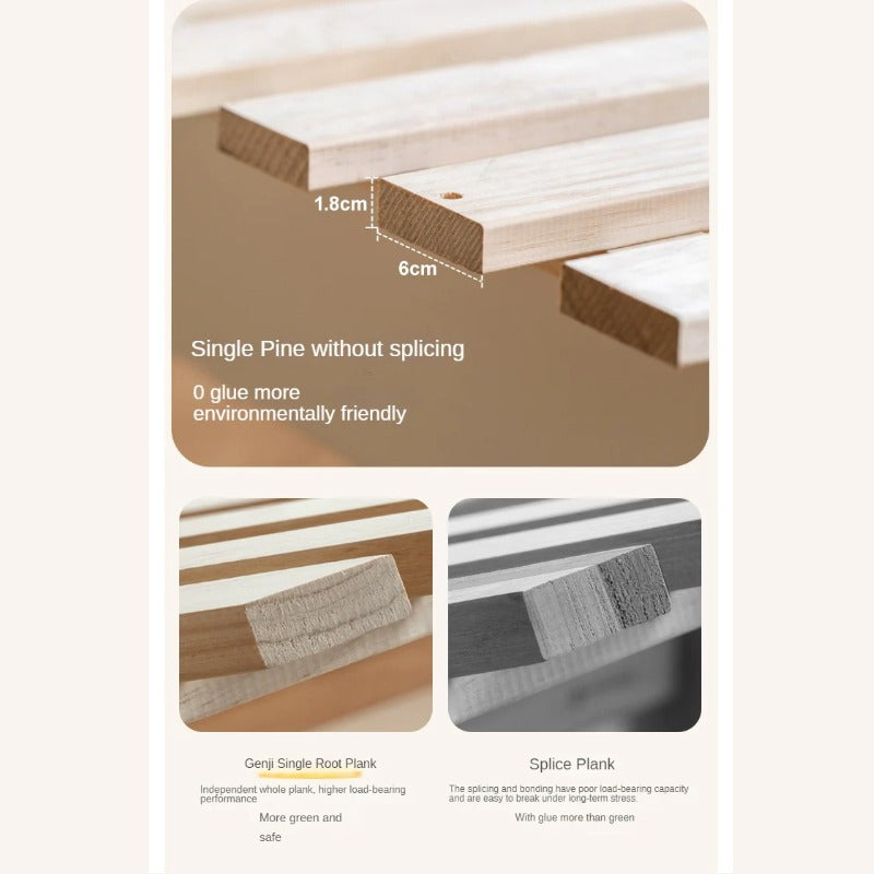 Beech Solid Wood Children's Cabinet Integrated Bed