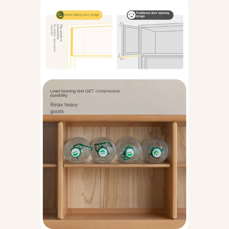 Beech Solid Wood Children's Cabinet Integrated Bed