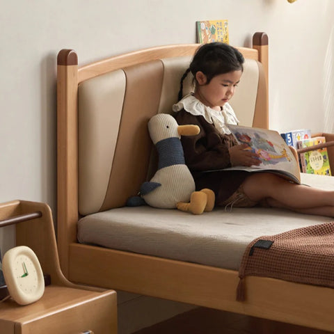 Beech Solid Wood Children's Modern Simple Single Bed